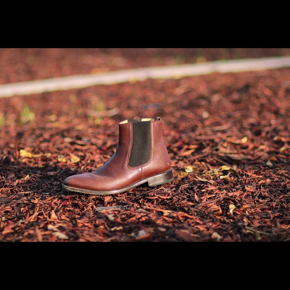 Brown/beige leather Samuel Windsor Chelsea boot - Picture 2 of 4